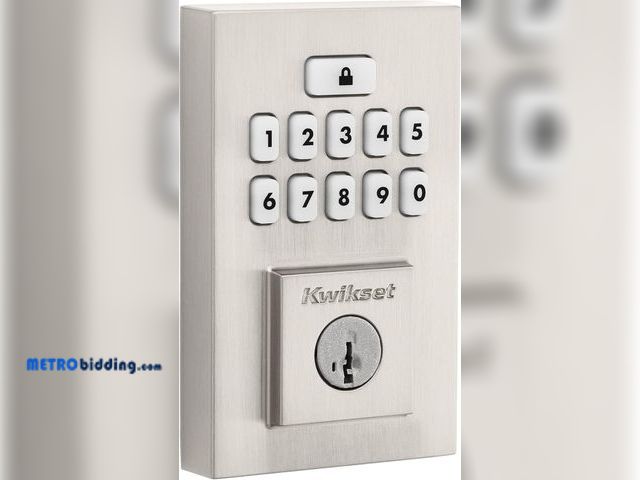 Lot 88-480455 - Kwikset 9260CNT-15S Contemporary SmartCode Keypad Electronic Deadbolt SmartKey Satin Nickel Finish