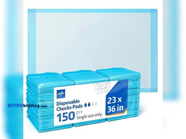 Lot 88-498416 - Medline - MSC281236P Moderate Absorbency 23" x 36" Fluff Disposable Underpads, 150 Per Case, Great f...
