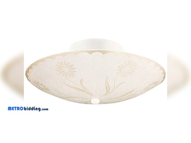 Lot 88-498419 - Design House 501619 Traditional 2-Light Indoor Semi-Flush Ceiling Mount Dimmable Frosted Glass for B...