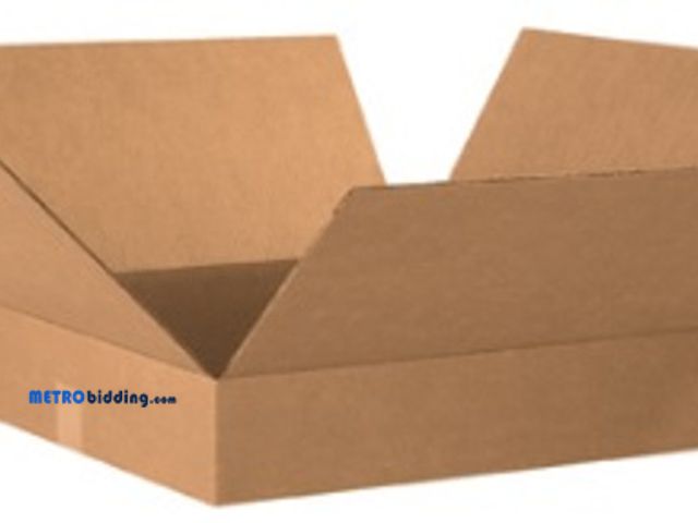 Lot 88-498521 - 20" x 20" x 4" Flat Corrugated Cardboard Shipping Boxes 10/Bundle