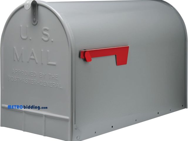 Lot 88-498602 - Gibraltar ST2000AM Stanley Post-Mount Mailbox, XL, Gray Steel - Quantity 1
