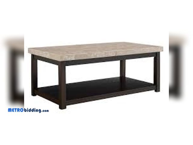 Lot 88-481034 - Picket House Furnishings Caleb 48 in. Espresso Rectangle Marble Coffee Table CKS100CT