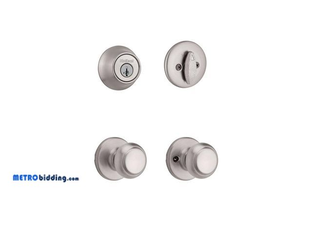 Lot 88-491874 - Kwikset 660 Satin Nickel Single Cylinder Deadbolt featuring SmartKey Security and Microban Technolog...
