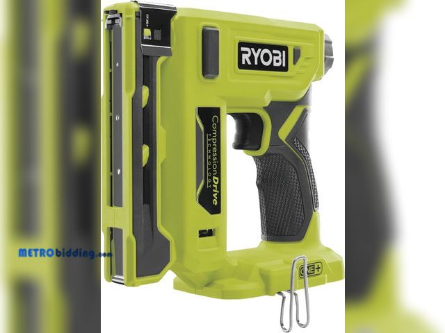 Lot 88-480163 - Ryobi 18-Volt ONE+ Cordless Compression Drive 3/8 in. Crown Stapler (Tool Only) P317