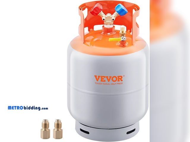 Lot 88-492744 - VEVOR Refrigerant Recovery Reclaim 30lb Cylinder Tank 400 PSI Liquid Rated Y Valve