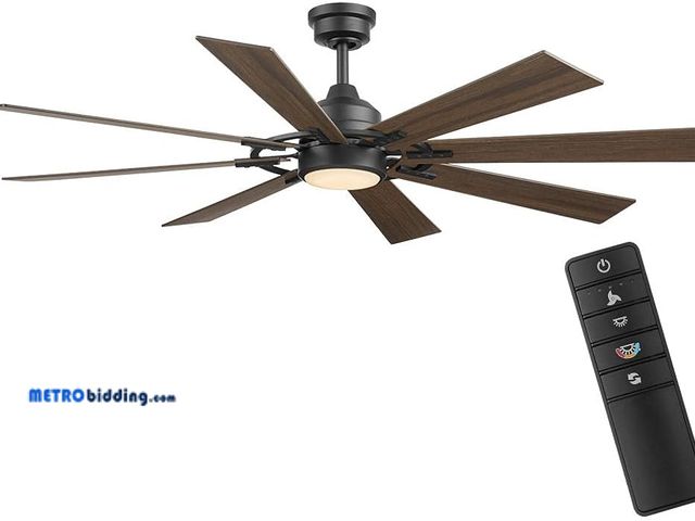 Lot 88-481158 - (Missing blades) Makenna DC 60 in. White Color Changing Integrated LED Outdoor Matte Black Ceiling F...