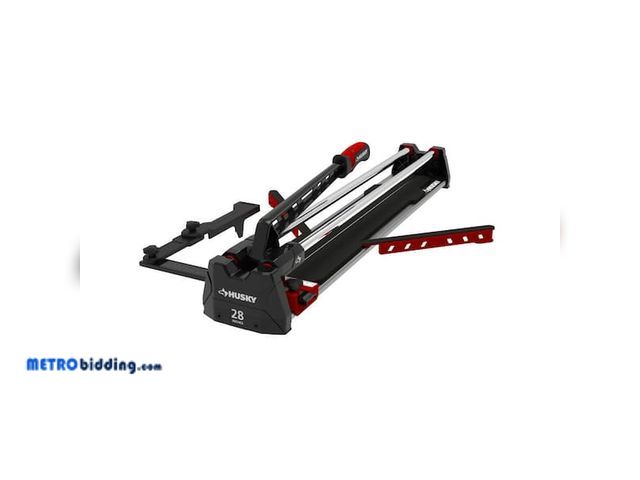 Lot 88-491893 - Husky 24 in. Tile Cutter with Tungsten Carbide Blade and Adjustable Gauge JHD600