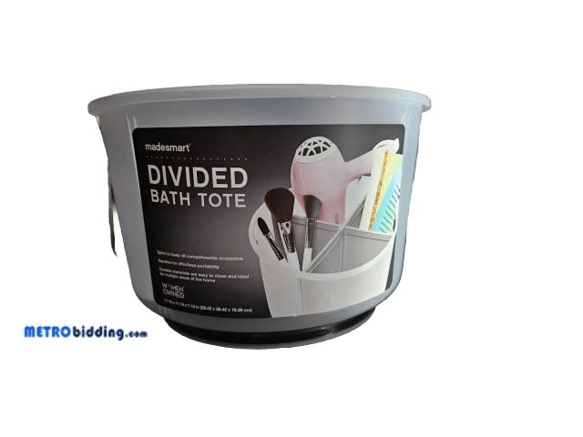 Lot 88-494992 - Divided Tote Frost / Gray - Madesmart Bath Tote