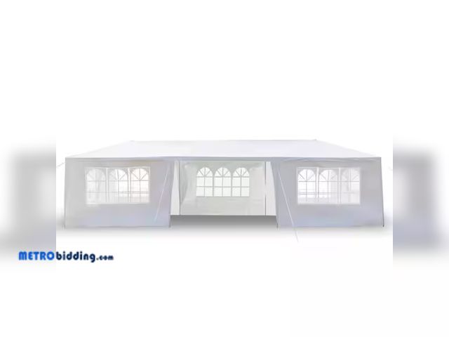 Lot 88-483586 - 10 ft. x 30 ft. White Party Wedding Tent Canopy 7 Sidewall