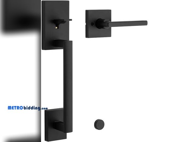 Lot 88-480524 - Kwikset San Clemente Front Door Handle No Lock, Entry Handleset Exterior with Interior Reversible Ha...