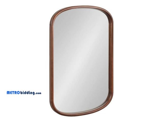 Lot 88-508711 - Talma 24.00 in. W x 36.00 in. H Walnut Brown Capsule MidCentury Framed Decorative Wall Mirror