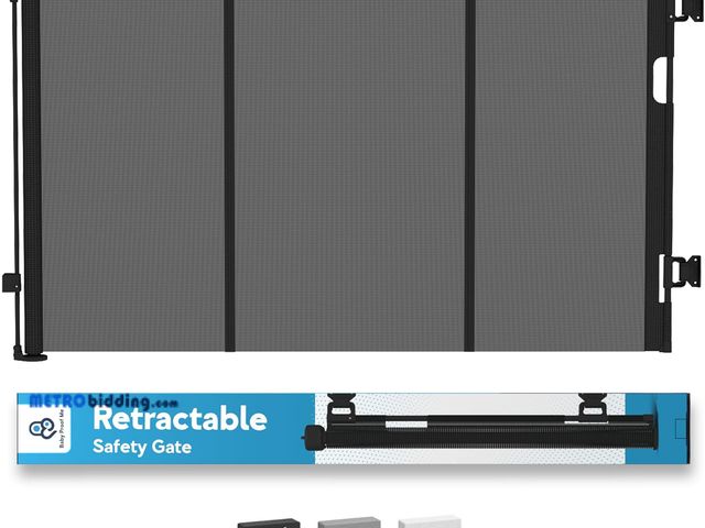 Lot 88-501353 - Baby Proof Me Retractable Baby Gates for Stairs &amp; Doorways - 71” Wide Mesh Safety Gate for Toddl...