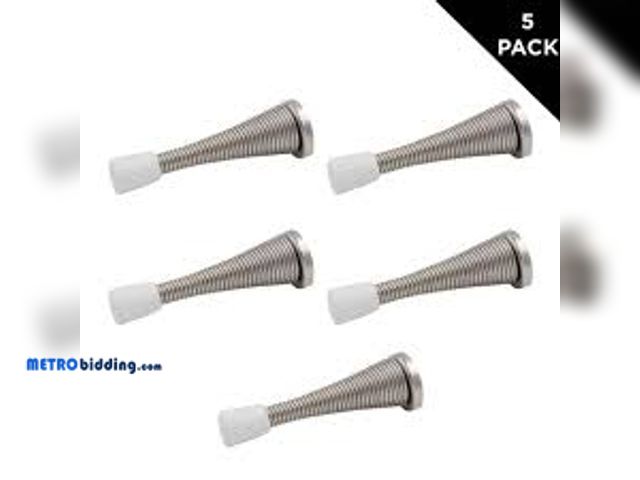 Lot 88-501220 - Everbilt (5-Pack) Satin Nickel Spring Door Stop 28477