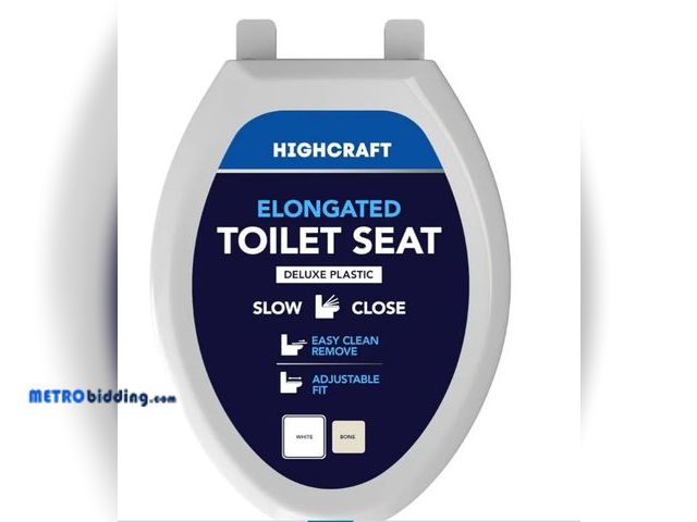 Lot 88-503447 - Premium Elongated Toilet Seat with Slow-Close Design, Adjustable Hinges &amp; Quick Removal Mechanis...