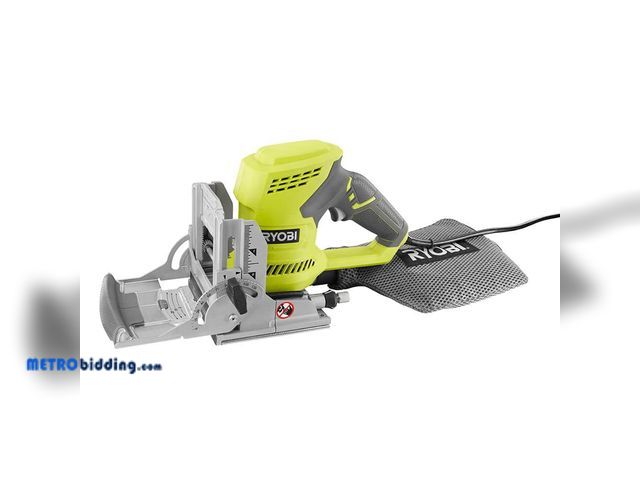 Lot 88-492089 - RYOBI 6 Amp Corded AC Biscuit Joiner Kit with Dust Collector and Bag JM83K MSRP: $189.00, display mo...