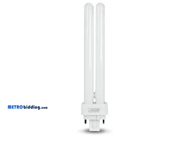 Lot 88-482315 - Feit Electric 26W Equiv PL CFLNI Quad Tube 4 Pin Plug in G24Q 3 Base Compact Fluorescent CFL Light B...