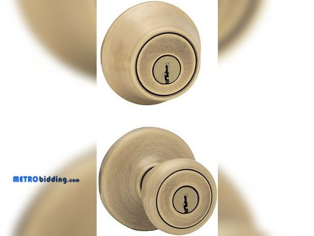 Lot 88-480351 - Kwikset 96950-164 695T5CP6ALRCSK6 Tylo Entry Knob, Antique Brass