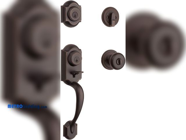 Lot 88-491687 - Kwikset Montara Front Door Lock Handle and Deadbolt Set, Entry Handleset Exterior with Interior Door...