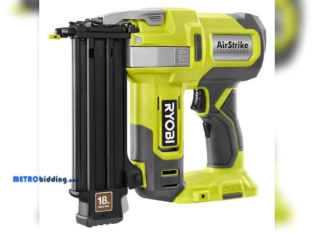 Lot 88-492796 - RYOBI ONE+ 18V 18-Gauge Cordless AirStrike Brad Nailer with Cordless 1/4 Sheet Sander