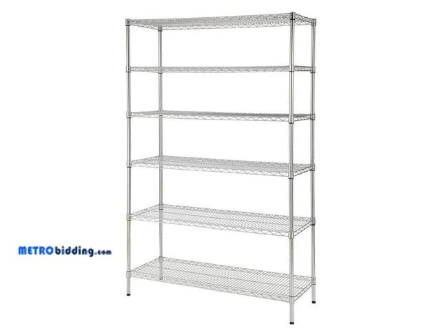 Lot 88-491218 - HDX 6-Tier Commercial Grade Heavy Duty Steel Wire Shelving Unit in Chrome ( 48 in. W x 72 in. H x 18...