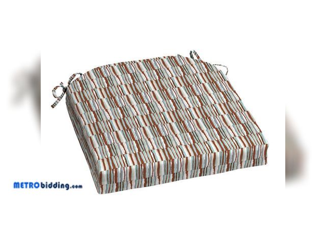 Lot 88-491277 - Hampton Bay 20 in. W x 20 in. D Universal Outdoor Seat Pad in Broken Watercolor Stripe HR10E06B-9D6