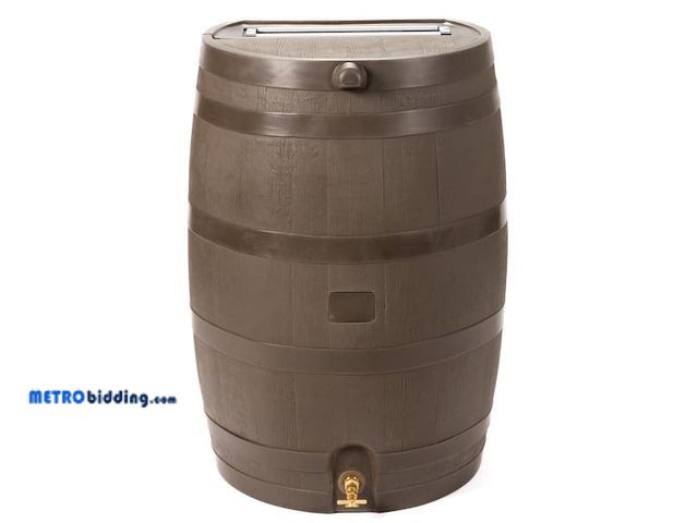 Lot 88-484364 - 50 Gal. Rain Barrel in Walnut with Brass Spigot