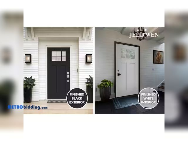 Lot 88-460620 - JELD-WEN
Smooth Pro 36 in. x 80 in. 2 Panel Left Hand 6 Lite Clear Black Fiberglass Prehung Front Do...