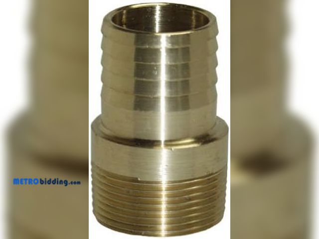 Lot 88-481494 - Yellow Brass Threaded Male Adapter, Barbed End, 1.5-In. -MA150NL