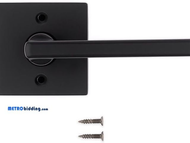 Lot 88-480139 - Kwikset Halifax Iron Black Reversible Dummy Lever Right or Left Handed