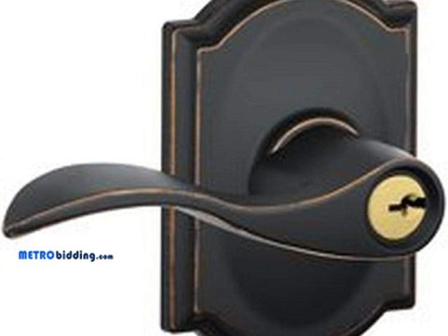 Lot 88-493970 - INGERSOLL-RAND F51 V Acc 716 CAM Keyed Metal Wave Shape Entry Lever Lockset, Aged Bronze