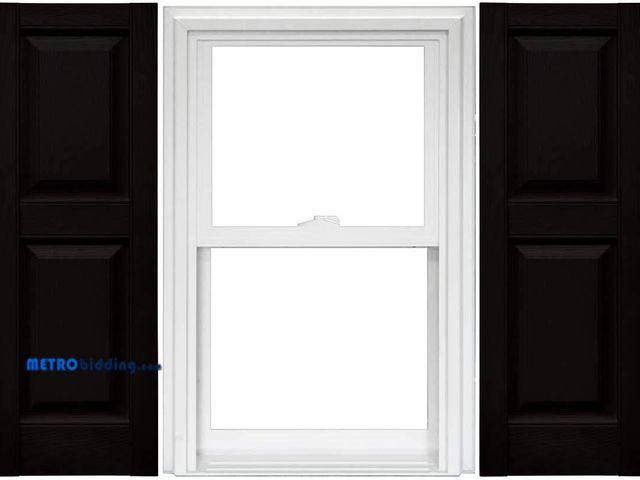 Lot 88-498185 - Mid America Raised Panel Vinyl Shutters (1 Pair) - 12 x 43 002 Black