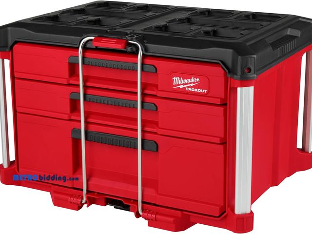 Lot 88-480271 - Milwaukee Electric - PACKOUTTRADE Multi-Depth 3-Drawer Tool Box