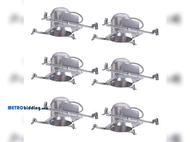 Lot 88-483542 - HALOH7 6 in. IC Rated New Construction Aluminum Recessed Housing for Ceiling (6-Pack)