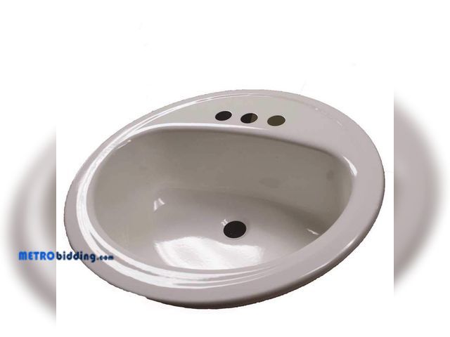 Lot 88-495789 - Bootz Industries 021-2437-00 Bathroom Sink, Round, Steel, 19", White
