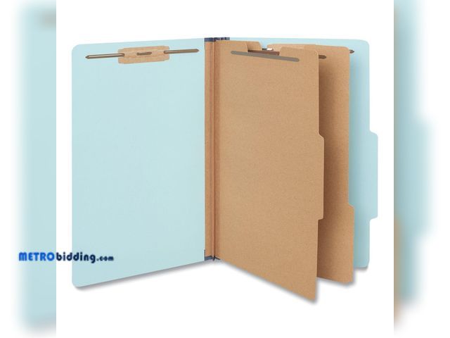 Lot 88-492959 - Universal Six-Section Classification Folders, Heavy-Duty Pressboard Cover, 2 Dividers, 6 Fasteners, ...