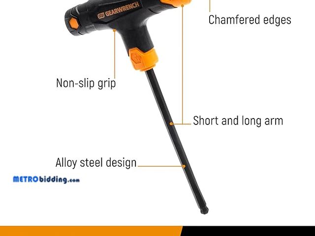 Lot 88-482941 - GEARWRENCH 7 Piece Metric T-Handle Ball End Hex Key Set - 83516