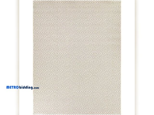 Lot 88-491034 - Hampton Bay Cream 6 ft. x 9 ft. Concentric Tiles Indoor/Outdoor Area Rug 3134075 MSRP: $175.50