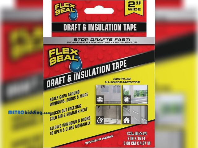 Lot 88-493650 - Flex Seal Draft and Insulation Sealing Tape, Flexible, Rubberized, Weatherproof Strip for Windows, D...