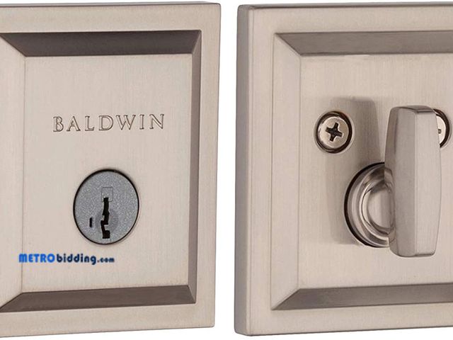 Lot 88-480490 - Baldwin Spyglass, Single Cylinder Front Door Deadbolt Featuring SmartKey Re-Key Technology and Micro...