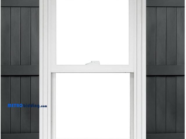 Lot 88-497476 - Polaris Homeside 4 Board and Batten Joined Vinyl Shutters (1 Pair) 14-1/2in. x 47in. - 410 Gray