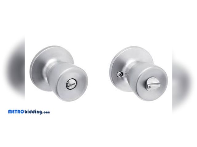 Lot 88-482391 - RELIABILT Gallo Stainless Steel Exterior Single-cylinder deadbolt Keyed Entry Door Knob Combo Pack i...