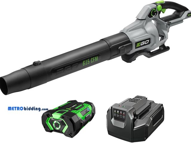 Lot 88-501692 - EGO POWER+ Leaf Blower, Cordless Electric 615 CFM, Includes 56V 2.5Ah Battery and Charger - LB6151