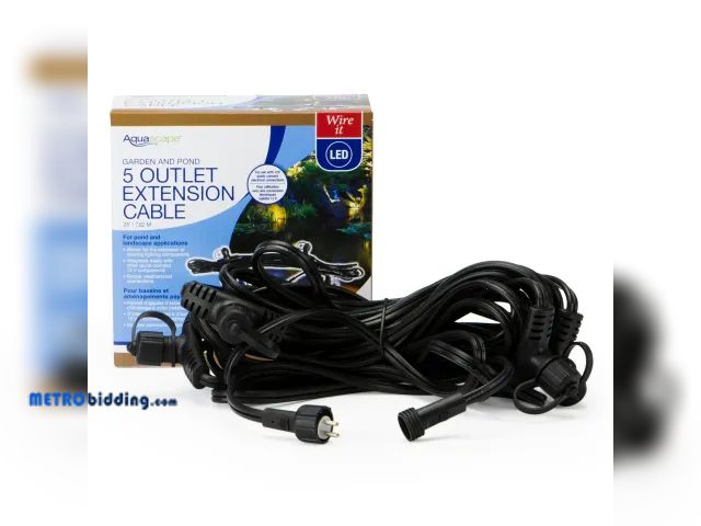 Lot 88-498504 - AQUASCAPE #84023 25' EXTENSION CABLE with 5 Outlets spaced at 5' intervals