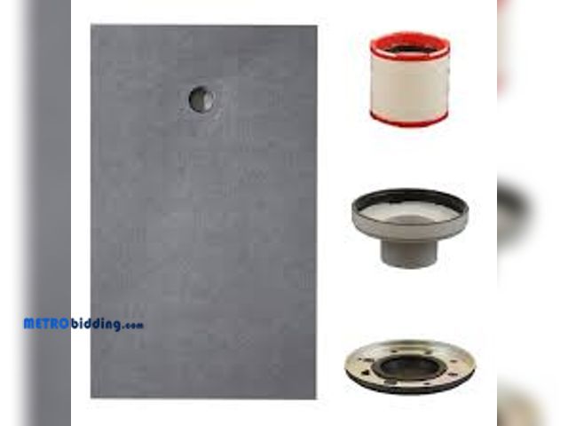 Lot 88-491314 - Everbilt Watershield Shower System 36 in. x 48 in. Waterproof Center Drain Shower Tray With Drain As...