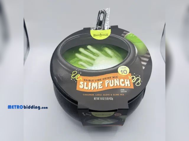 Lot 88-494280 - Halloween Witches' Brew Green Slime Lime Flavored Punch Mix 8 Serves 16oz