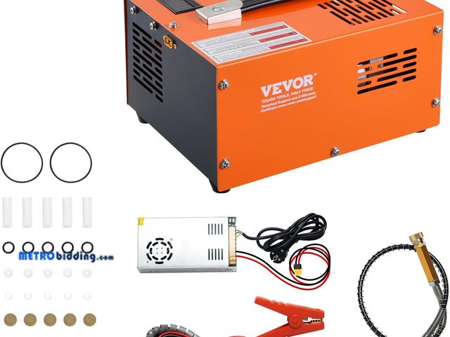 Lot 88-498914 - VEVOR PCP Air Compressor 12V DC, PCP Compressor 4500 Psi, Paintball 30MPa Portable PCP Air Compresso...