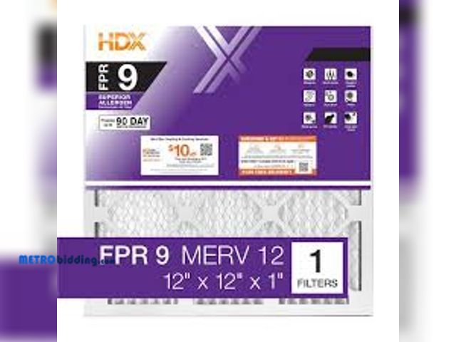 Lot 88-490951 - HDX 12 in. x 12 in. x 1 in. Superior Pleated Air Filter FPR 9, MERV 12