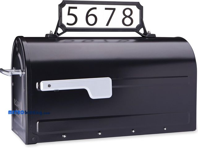 Lot 88-480126 - Architectural Mailboxes 3460B Manhattan Address Plaque, Small, Black