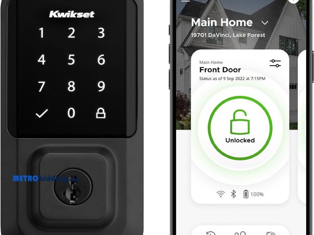 Lot 88-491693 - Kwikset Halo Wi-Fi Smart Lock, Keyless Entry Front Door Touchscreen Deadbolt, Matte Black Finish, Gr...