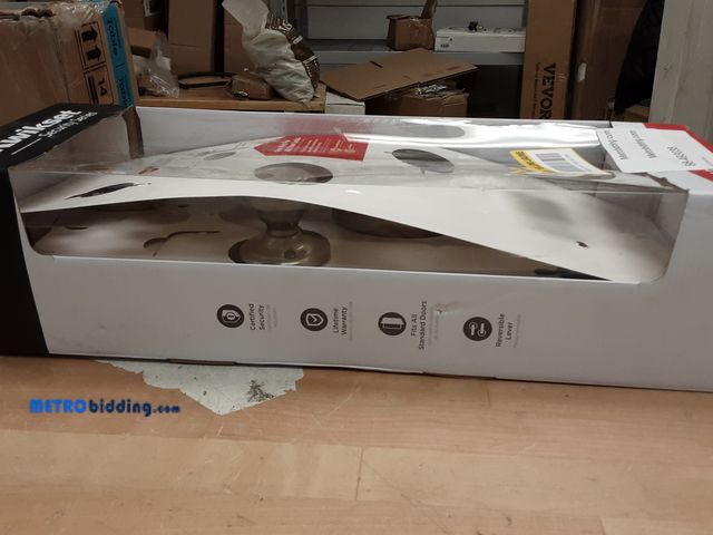 Lot 88-493038 - Kwikset Belleview Front Door Lock Handle and Deadbolt Set, Entry Handleset Exterior with Interior Do...